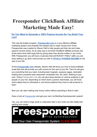 The new list builder program Freesponder