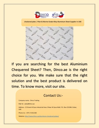 checkered plate | Plain & Marine Grade Alloy Aluminium Sheet Supplier in UAE