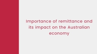 Importance of remittance and its impact on the Australian economy