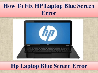 How To Fix HP Laptop Blue Screen Error