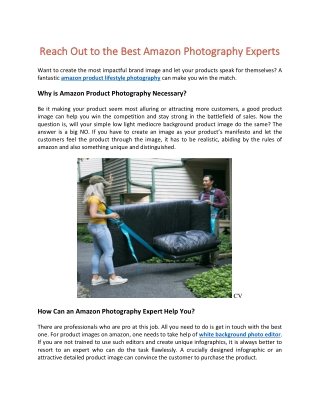 Reach Out to the Best Amazon Photography Experts