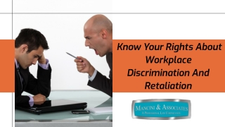 Know Your Rights About Workplace Discrimination And Retaliation