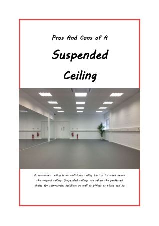 Pros And Cons of A Suspended Ceiling