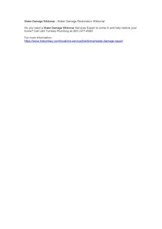 Water Damage Wildomar - Water Damage Restoration Wildomar