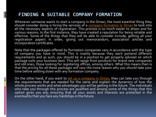 Finding a Suitable Company Formation