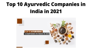 Top 10 Ayurvedic Companies in India in 2021