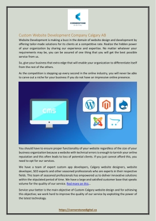 Custom Website Development Company Calgary AB