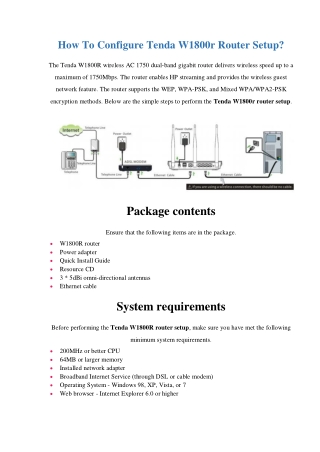 How To Configure The Tenda W1800r Router Setup? - Simple Steps