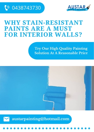 Why Stain-Resistant Paints Are a Must for Interior Walls?