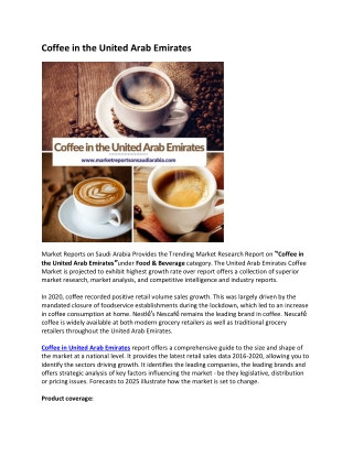 Coffee in the United Arab Emirates