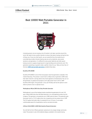 Best‌ ‌10000‌ ‌Watt‌ ‌Portable‌ ‌Generator‌ ‌in‌ ‌2021‌ ‌