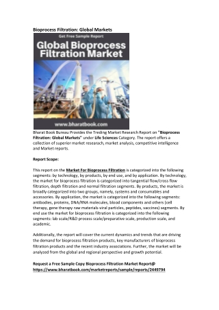 Global Bioprocess Filtration Market Research Report Forecast 2026