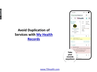 Avoid Duplication of Services with My Health Records
