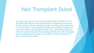 Hair Transplant Dubai