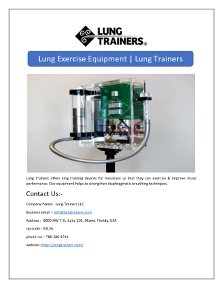 Lung Exercise Equipment | Lung Trainers