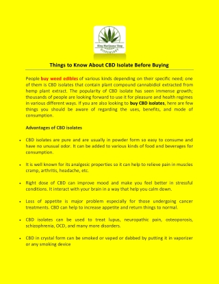 Things to Know About CBD Isolate Before Buying
