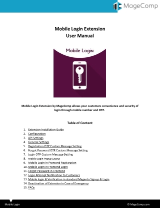 Mobile Login Extension for Magento 2