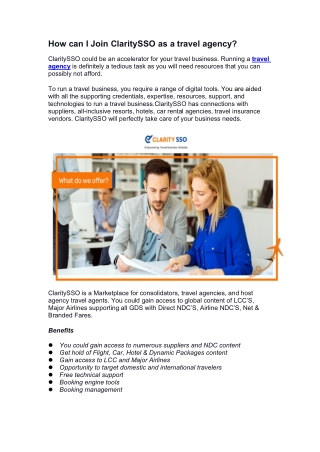 How can I Join ClaritySSO as a travel agency