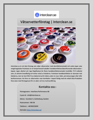 Våtservetterföretag | Interclean.se