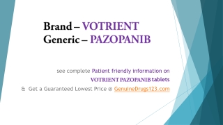 Pazopanib Votrient : Cost, Dosage, Uses, Side Effects