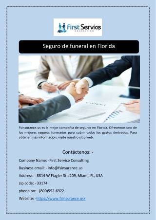 Seguro de funeral en Florida