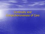 Continuity and Comprehensiveness of Care