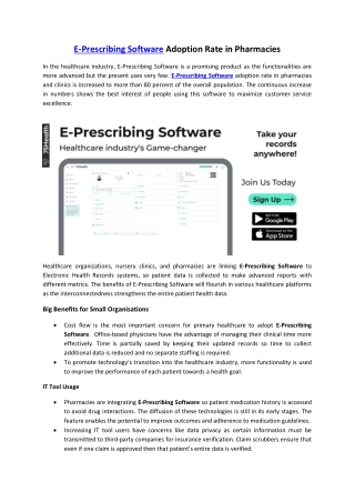 E-Prescribing Software Adoption Rate in Pharmacies