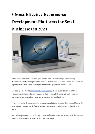 5 MOST EFFECTIVE ECOMMERCE DEVELOPMENT PLATFORMS FOR SMALL BUSINESSES IN 2021