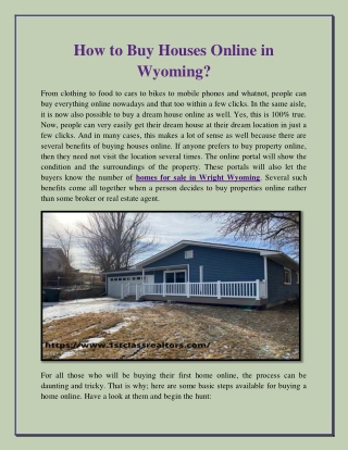 How to Buy Houses Online in Wyoming?