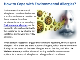 How to Cope with Environmental Allergies?