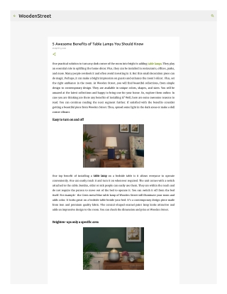 Awesome Benefits of Table Lamps