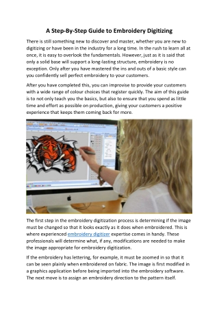 A Step-By-Step Guide to Embroidery Digitizing