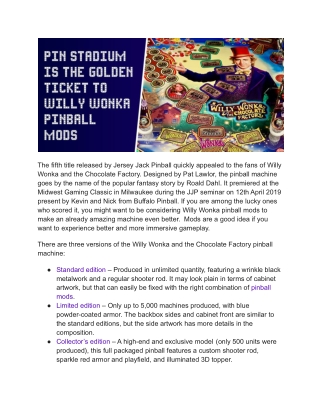 Pin Stadium Is The Golden Ticket To Willy Wonka Pinball Mods