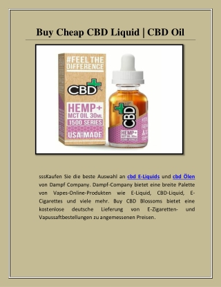 Kaufen Sie billig CBD Liquid | CBD-Öl