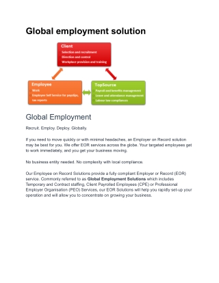 Global employment solution