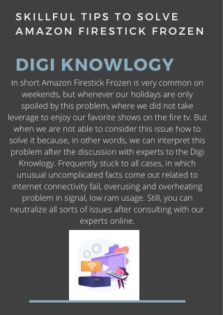 Skillful Tips to Solve Amazon Firestick Frozen