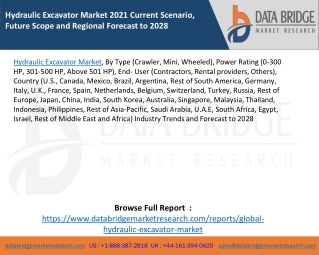 Hydraulic Excavator Market 2021 Current Scenario, Future Scope and Regional Forecast to 2028