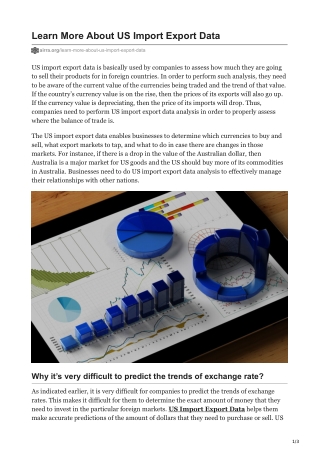 Learn More About US Import Export Data