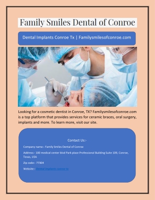 Dental Implants Conroe Tx | Familysmilesofconroe.com