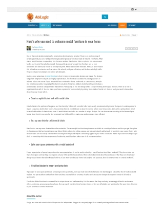 Here’s why you need to welcome metal furniture in your home