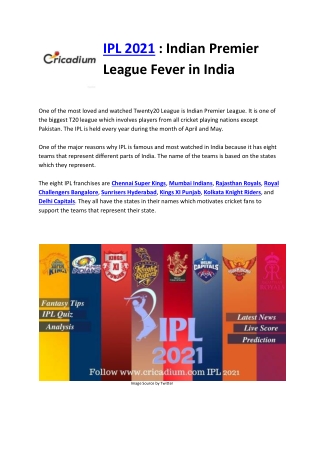 IPL 2021  Indian Premier League Fever in India