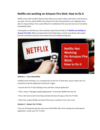 Netflix not working on Amazon Fire Stick: How to fix it