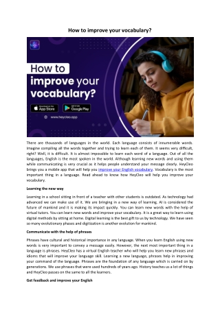 How to improve your vocabulary?