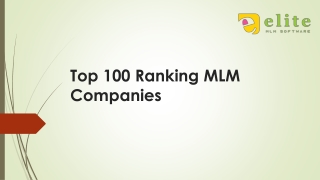 Top 100 ranking mlm companies