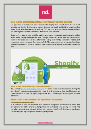 How to Hire a Shopify Developer: Everything You Need to Know