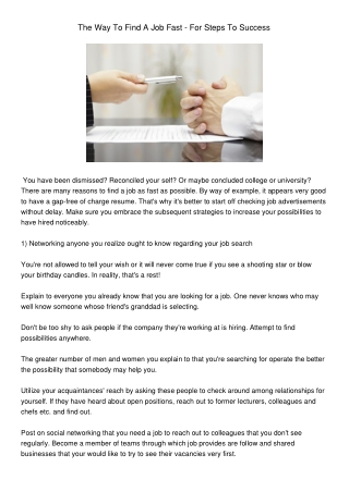 TheWayToFindAJobFast-ForStepsToSuccess