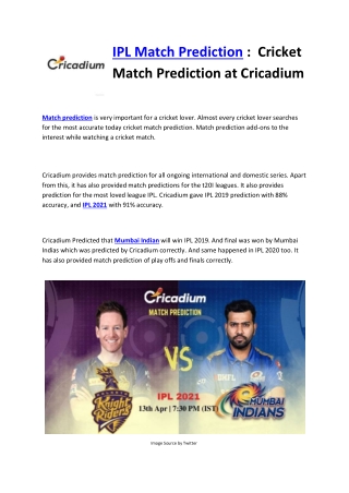 IPL Match Prediction   Cricket Match Prediction at Cricadium