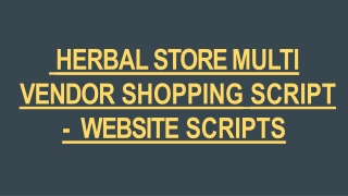 HERBAL STORE MULTI VENDOR SHOPPING SCRIPT - WEBSITE SCRIPTS