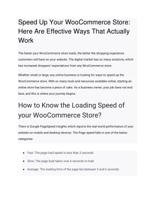 Speed Up Your WooCommerce Store: Here Are Effective Ways That Actually Work