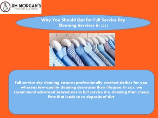 Why You Should Opt for Full Service Dry Cleaning Services in 2021